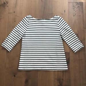 Loft Black and White Stripe 3/4 sleeve Top size S